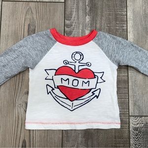 ❤️ Old Navy Heart Anchor Mom Love Mommy Tshirt Baseball Style 3M Valentines Day
